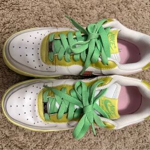 Nike Kids' White and Lime Green Sneakers